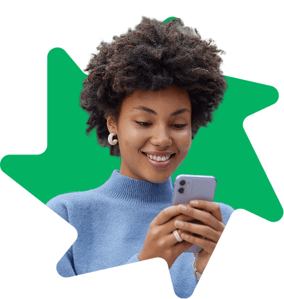 Tenant checking rent details on her phone